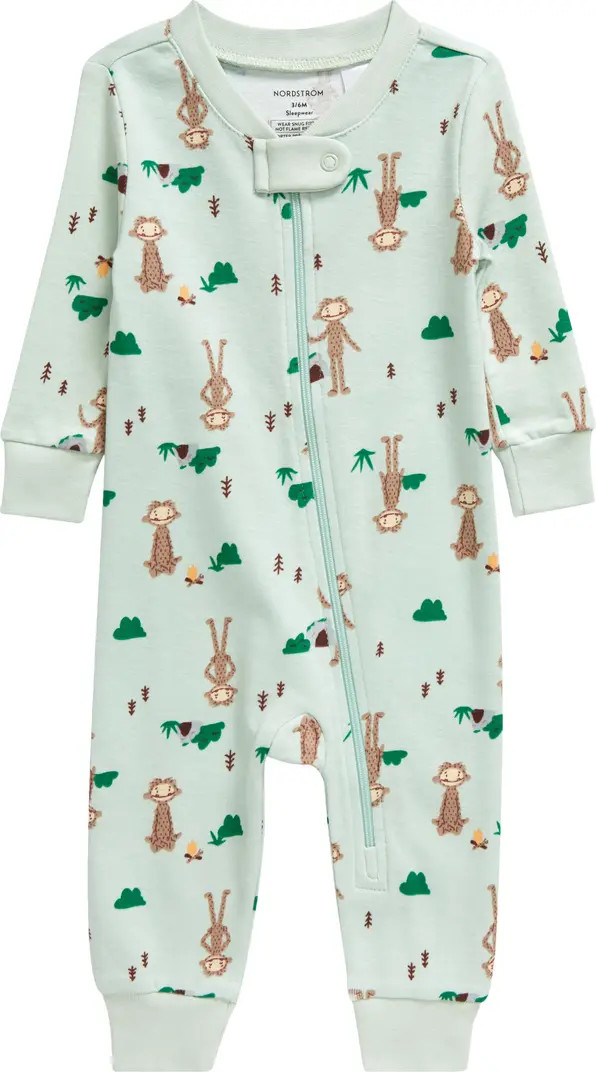 x Slumberkins Print Fitted One-Piece Pajamas | Nordstrom