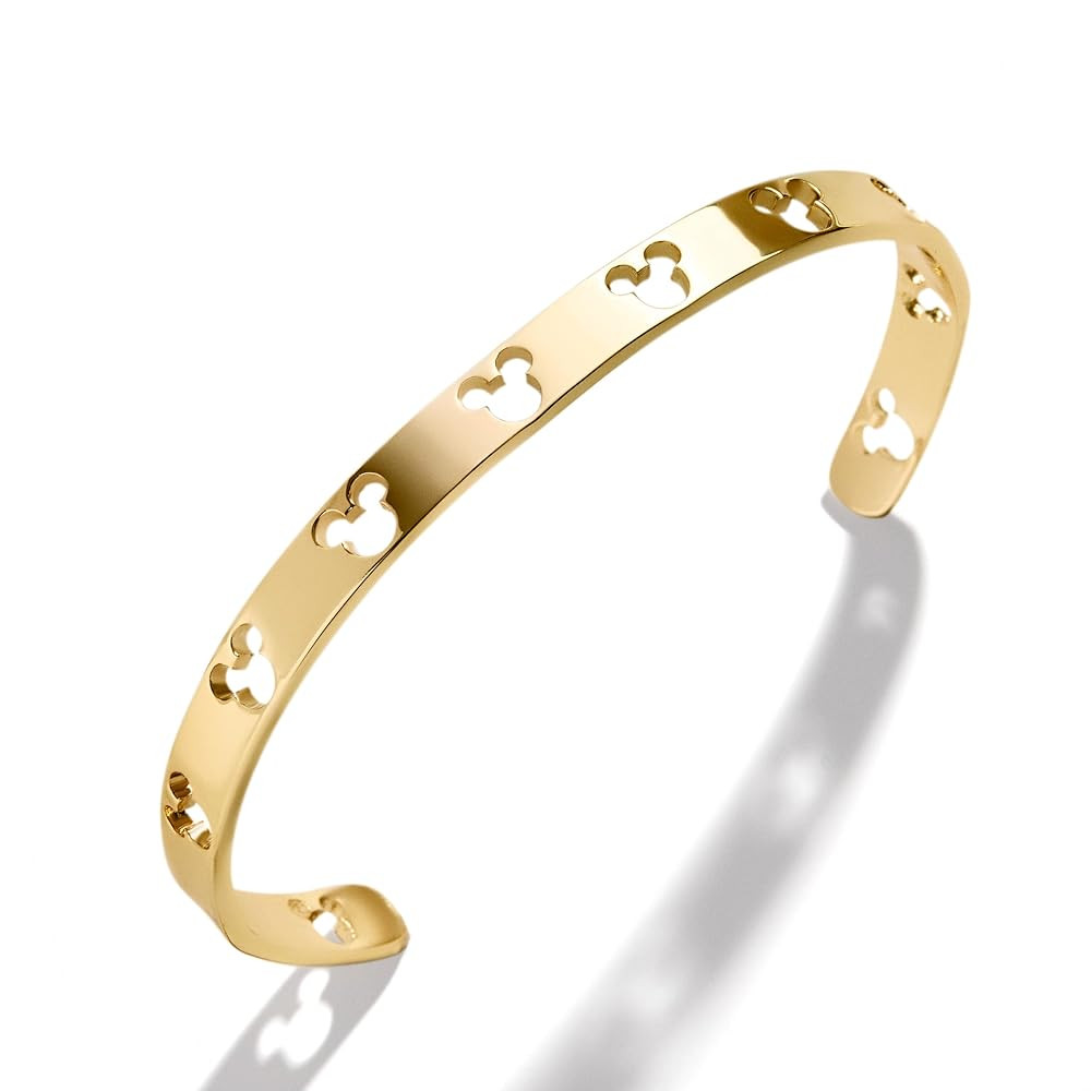 Mickey Mouse Disney Cutout Cuff Bracelet - Gold | Amazon (US)