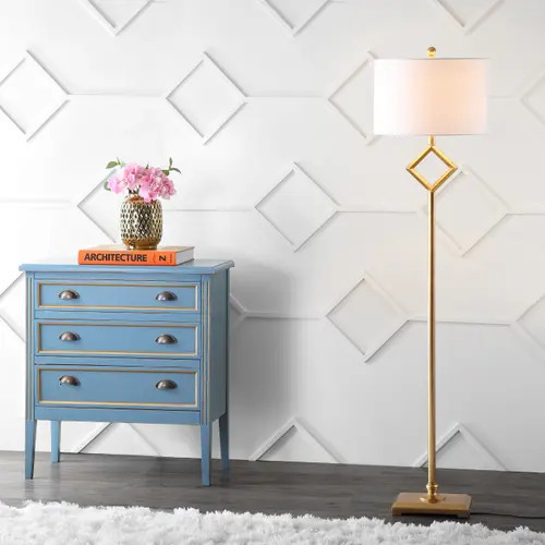 JONATHAN Y Juno Metal LED Floor Lamp in Gold Leaf at Nordstrom | Nordstrom