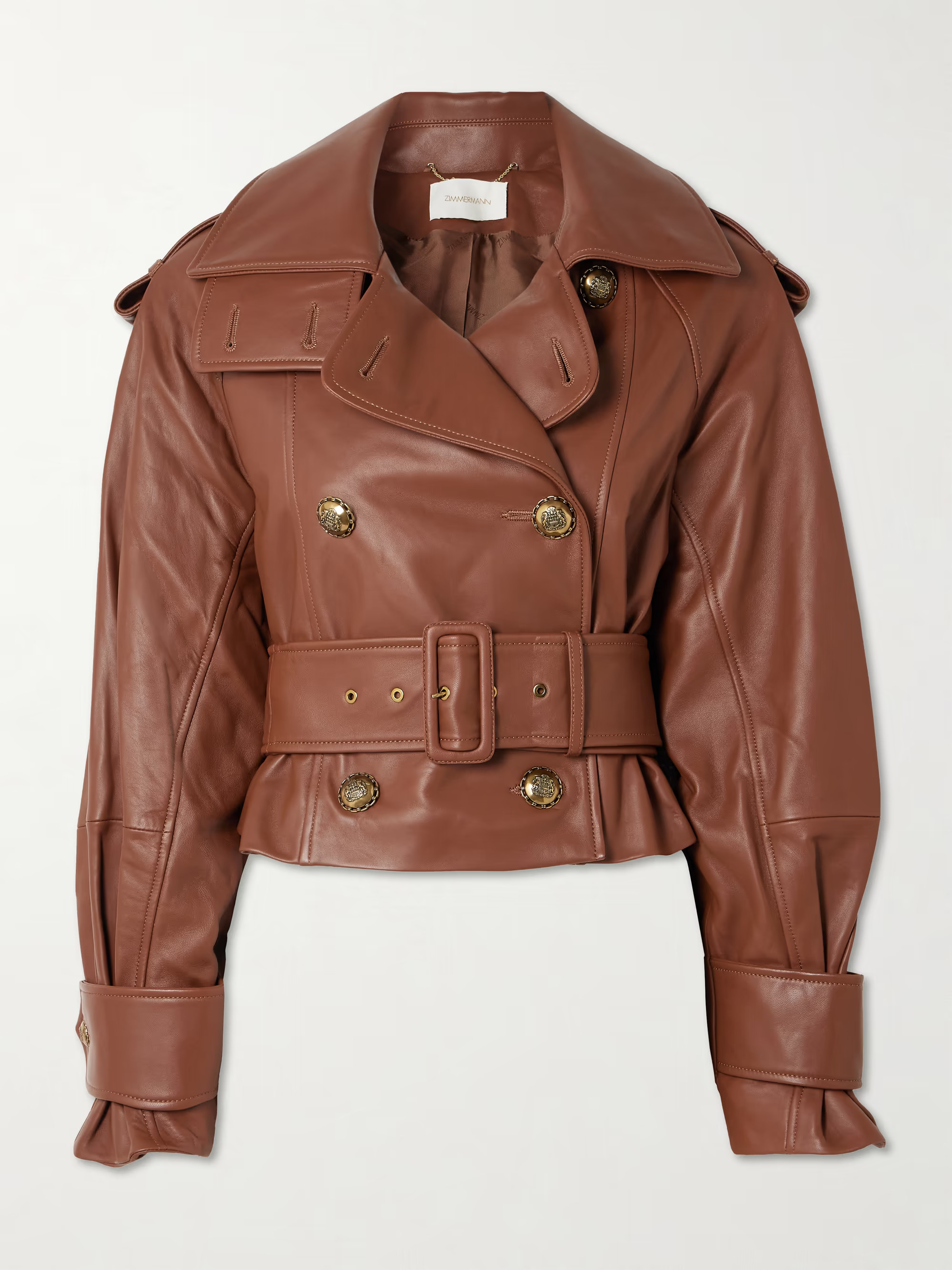 Hypnotic belted cropped leather jacket | NET-A-PORTER (US)