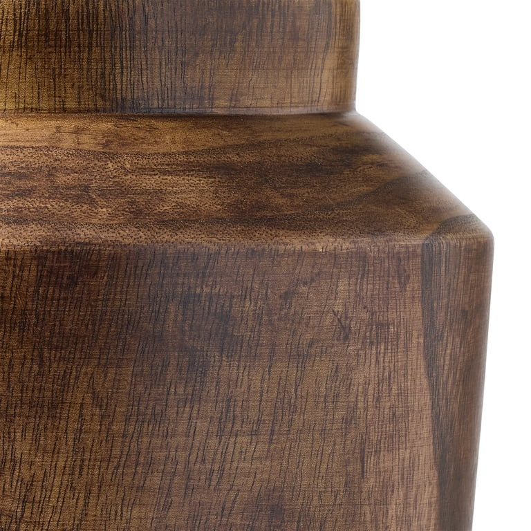 Better Homes & Gardens Brown 14" Paulownia Wood Angular Tall Vase | Walmart (US)