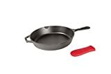 Lodge Cast Iron Skillet, Pre-Seasoned with Silicone Hot Handle Holder , 10.25 Inch Dia, Black/Red Si | Amazon (US)