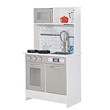 Teamson Kids - Little Chef Valencia Classic Kids Toddler Pretend Play Kitchen Set Playset - Gray | Amazon (US)