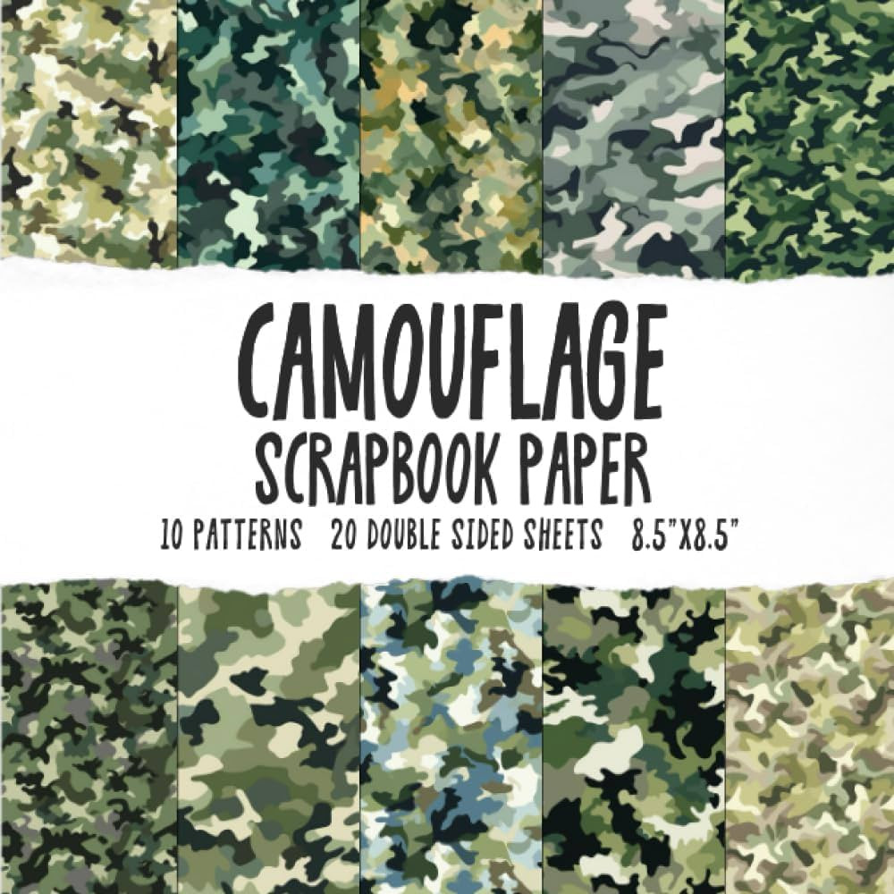 Camouflage Scrapbook Paper: Green Camo Scrapbooking Paper, Army Camouflage Patterned Craft Paper ... | Amazon (US)