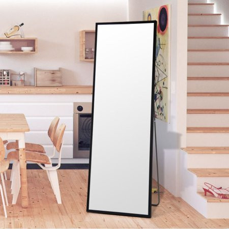 Aukfa 59” Rectangle Metal Floor Mirror - Full Length Mirror Standing Hanging or Leaning Against Wall | Walmart (US)