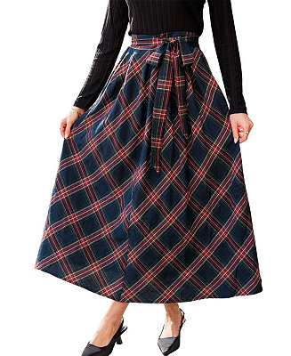 Women's Book Club Plaid Maxi Skirt | Macy's