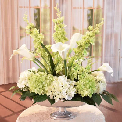 Green and White Mixed Centerpiece in Bowl | Wayfair North America