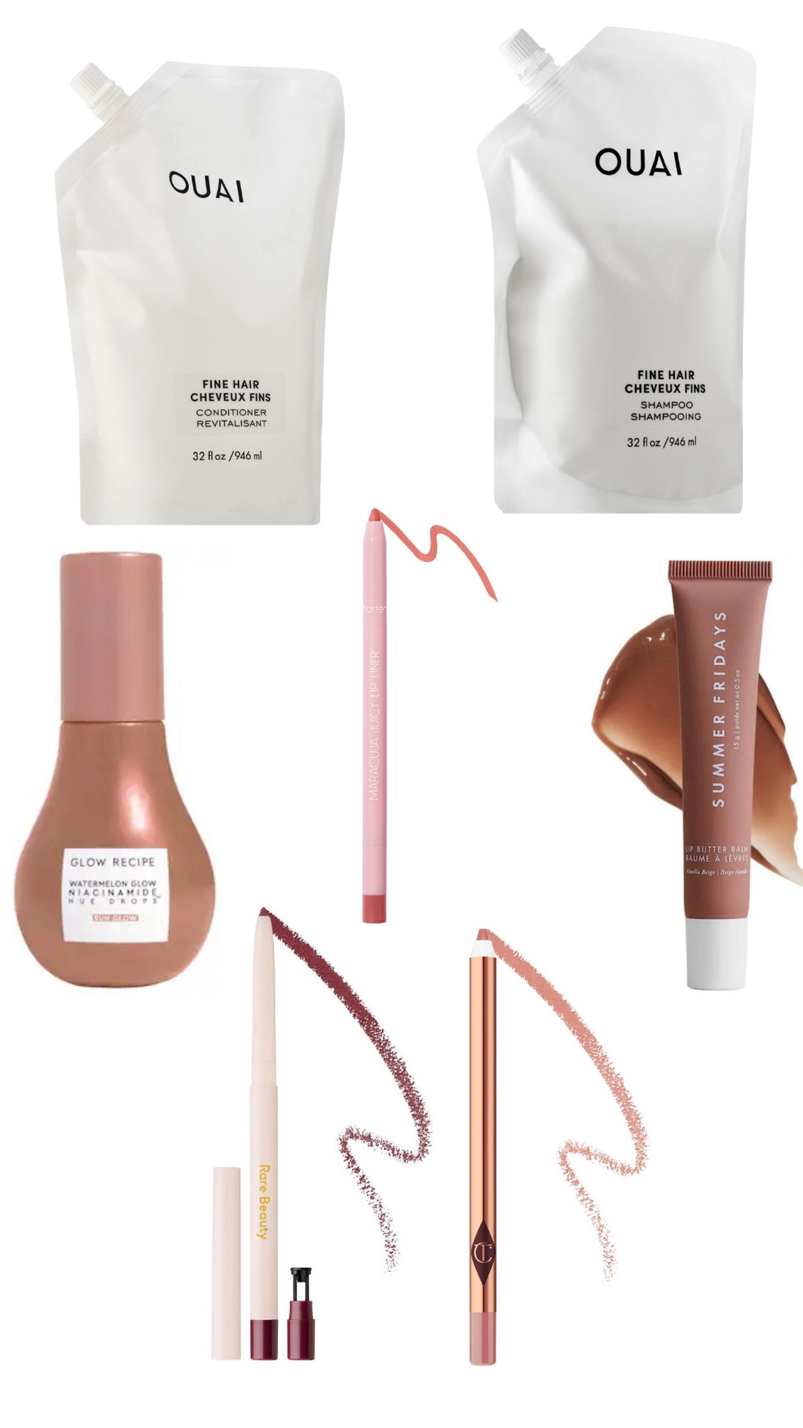 sephora sale haul! 

Oaui Fine Hair Shampoo & Conditioner - this has transformed my hair from being fine & thin, to voluminous locks! Plus the scent smells like pure luxury! The refill sizes will last all year long, it’s so worth the investment!

Glow Recipe Watermelon Glow Tinted Drops - these come highly recommended & complement all skins tones to give the most perfect ✨bronzy glow✨

Charlotte Tilbury Pillow Talk Lip Liner & Summer Friday’s butter balm in Vanilla Beige - so excited for this lip combo! I think it’ll be my new everyday look.

Taste Juicy Lip Liner in Mauve - also a favorite, I love the lip plumping effect!

Rare Beauty Perfect Strokes Gel Eyeliner in Compassion - the most perfect purple brown shade, and goes on so smooth!

#LTKfindsunder50 #LTKGiftGuide #LTKbeauty