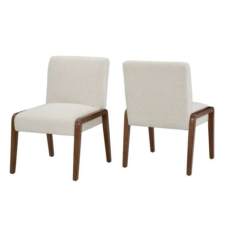 Bixby Upholstered Cream Boucle Fabric Dining Chair (Set of 2) | Walmart (US)