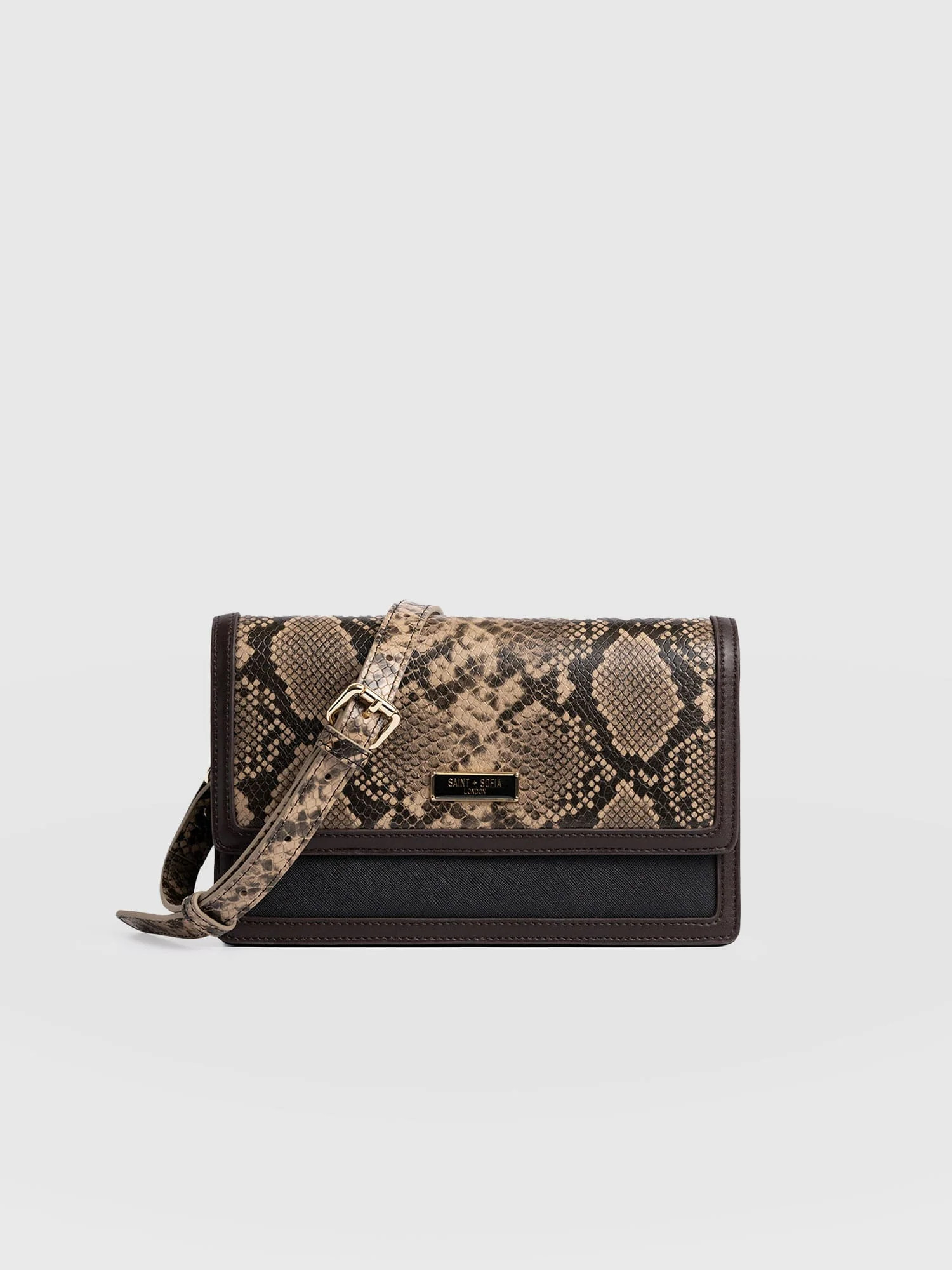 Rylee Cross Body Bag - Brown Snake | Saint + Sofia