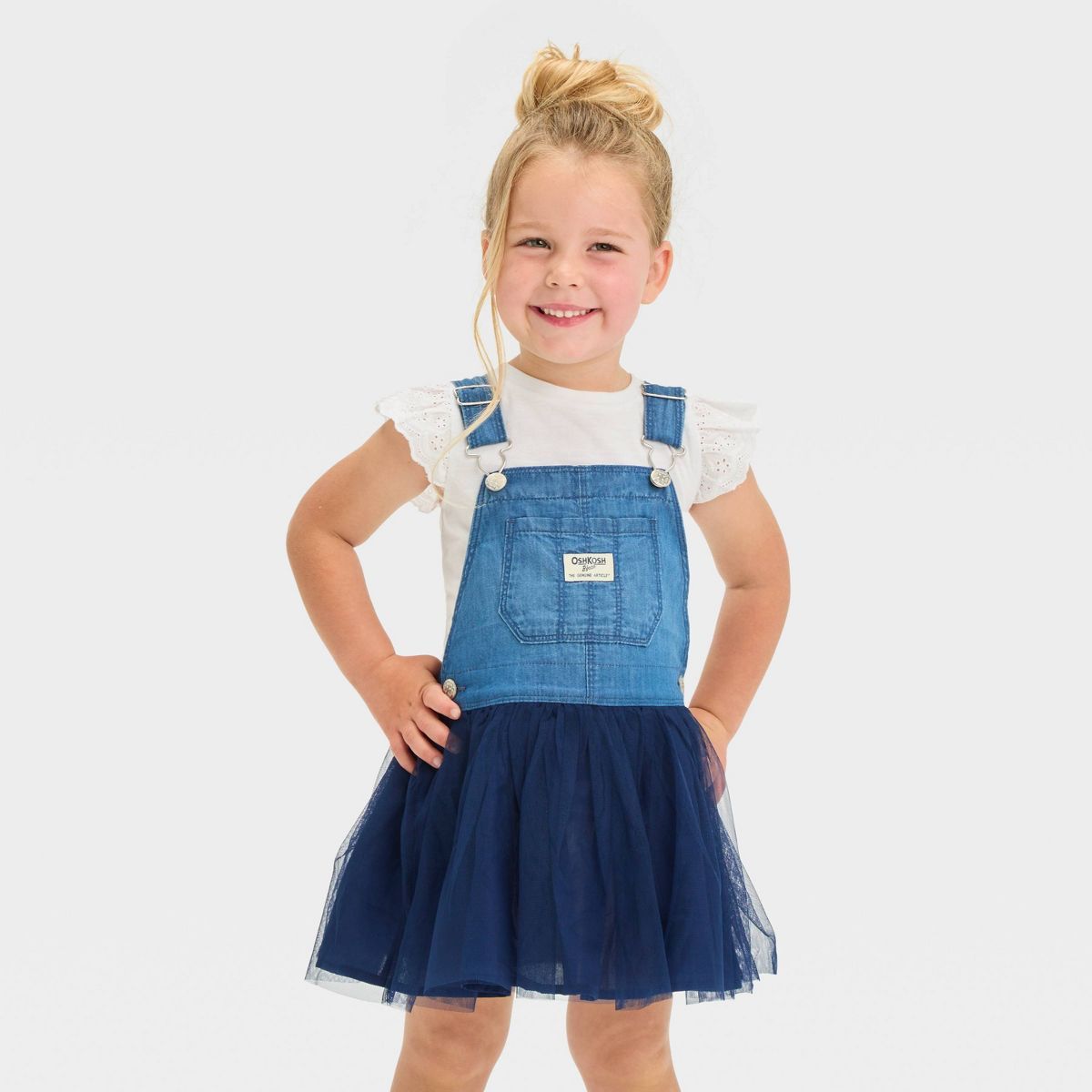 OshKosh B'gosh Toddler Girls' Denim Tulle Skirtall - Navy Blue | Target