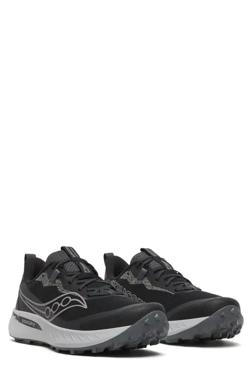 Saucony Peregrine 15 Trail Running Shoe in Black/shadow at Nordstrom, Size 7.5 | Nordstrom