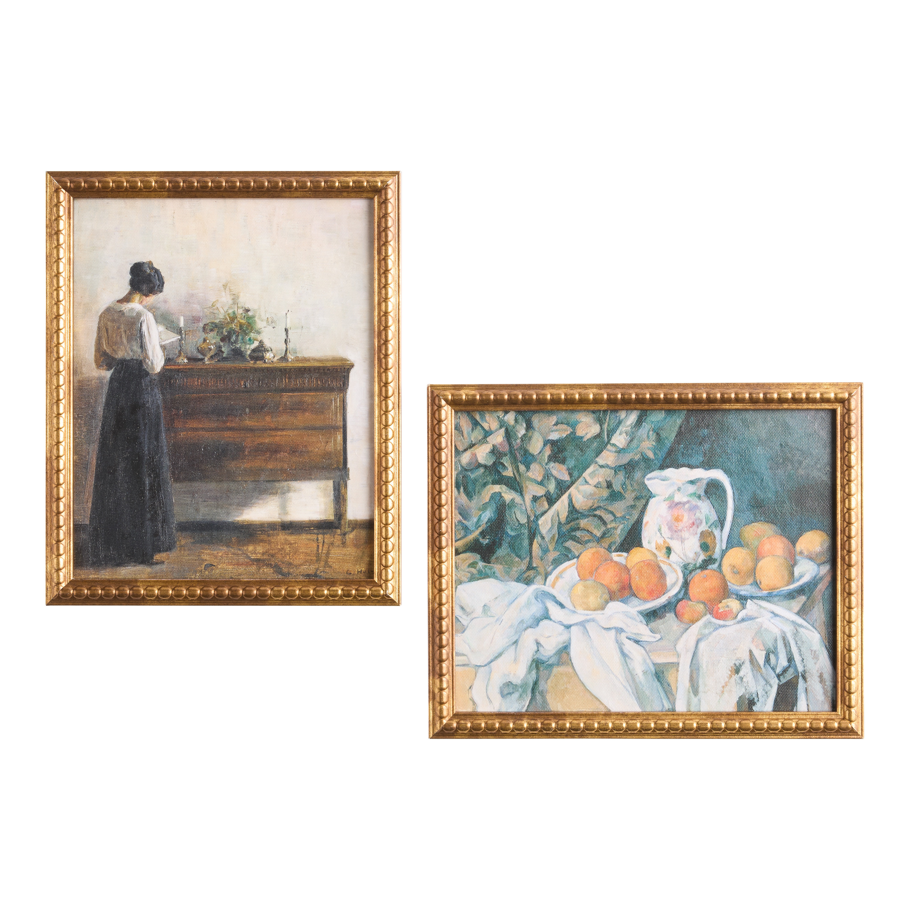 Vintage Still Life and Reading Woman Framed Wall Art 2 Piece - World Market | World Market