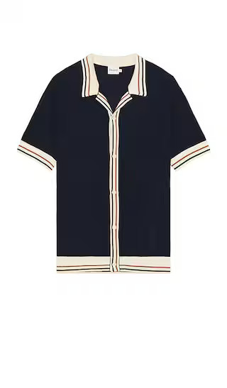 Stevie Waffle Ribbed Knit Polo in Navy | Revolve Clothing (Global)