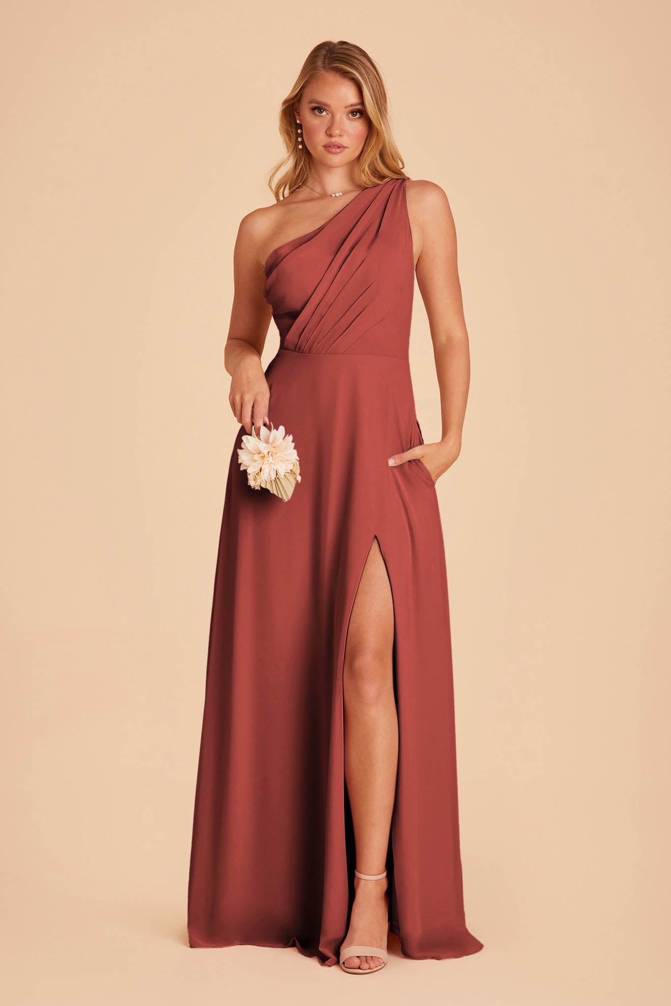 Kira One Shoulder Bridesmaid Dress in Spice | Birdy Grey | Birdy Grey