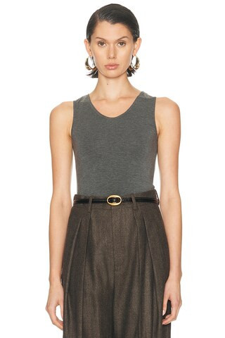 RENGGLI Scoop Neck Tank in Grey | FWRD 