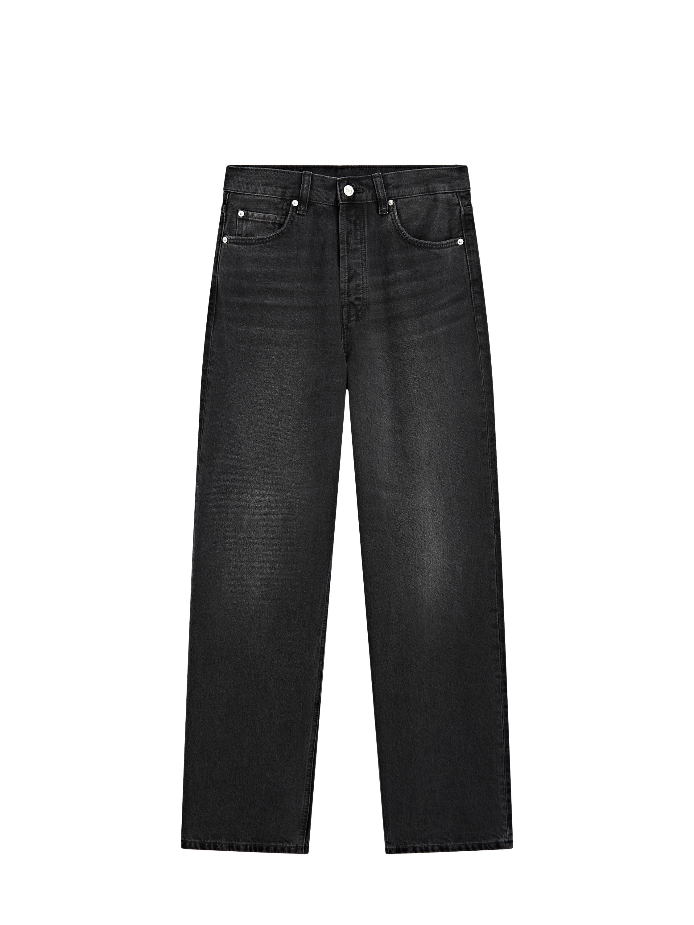 Faded straight-leg high-waist jeans | Massimo Dutti US