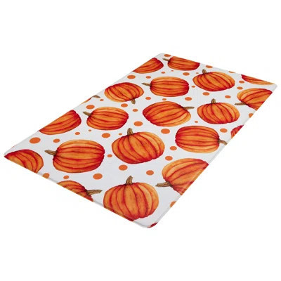 Pumpkins Fall Harvest Kitchen Comfort Anti-Fatigue Floor Mat - 17.75" X 29.5 | Wayfair North America