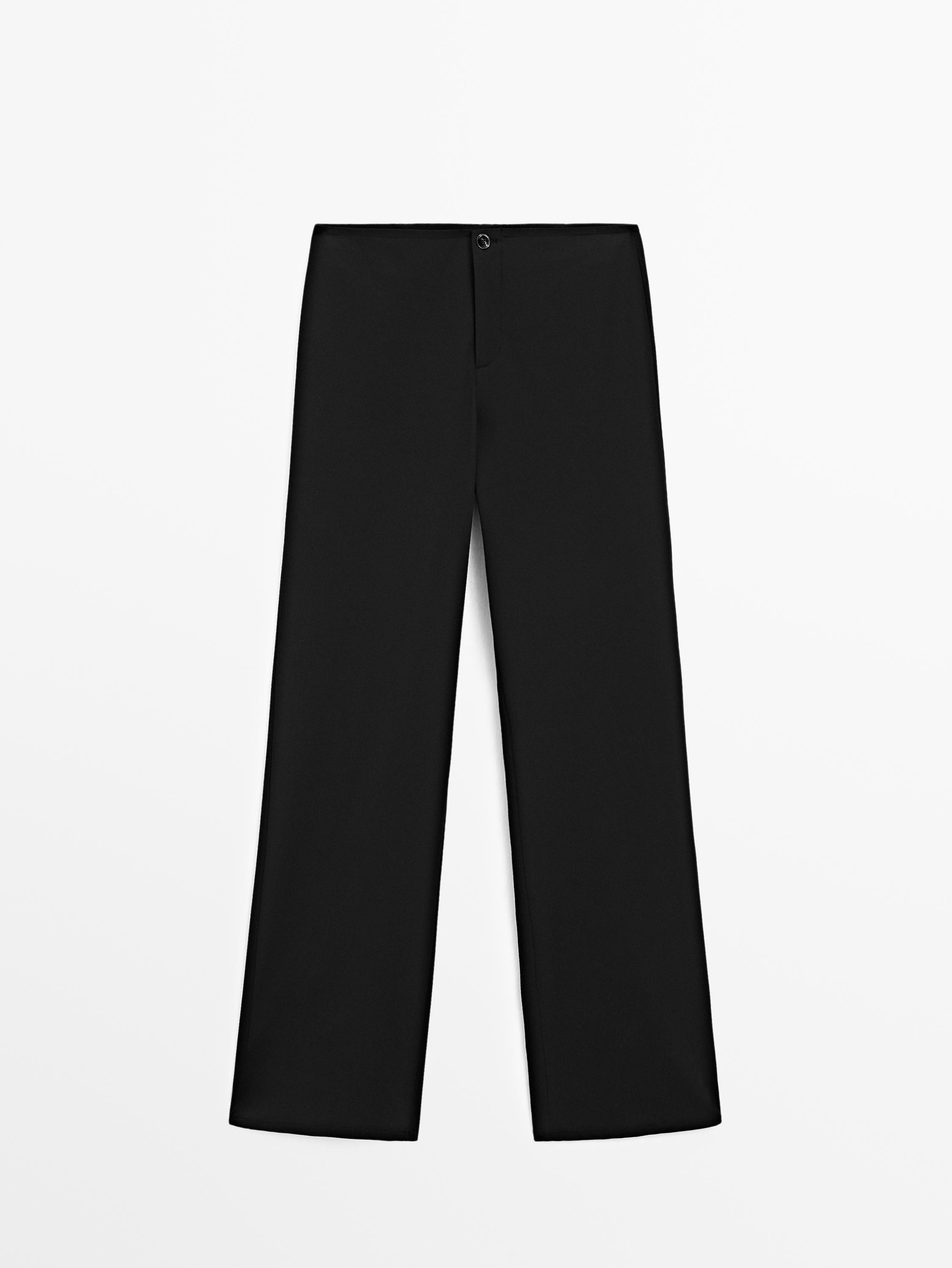 Straight-leg technical fabric trousers | Massimo Dutti US