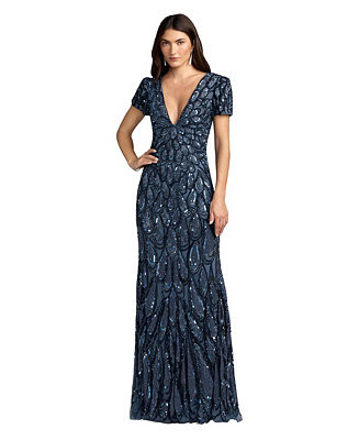 Women's Sequin V-Neck Gown | Macy's