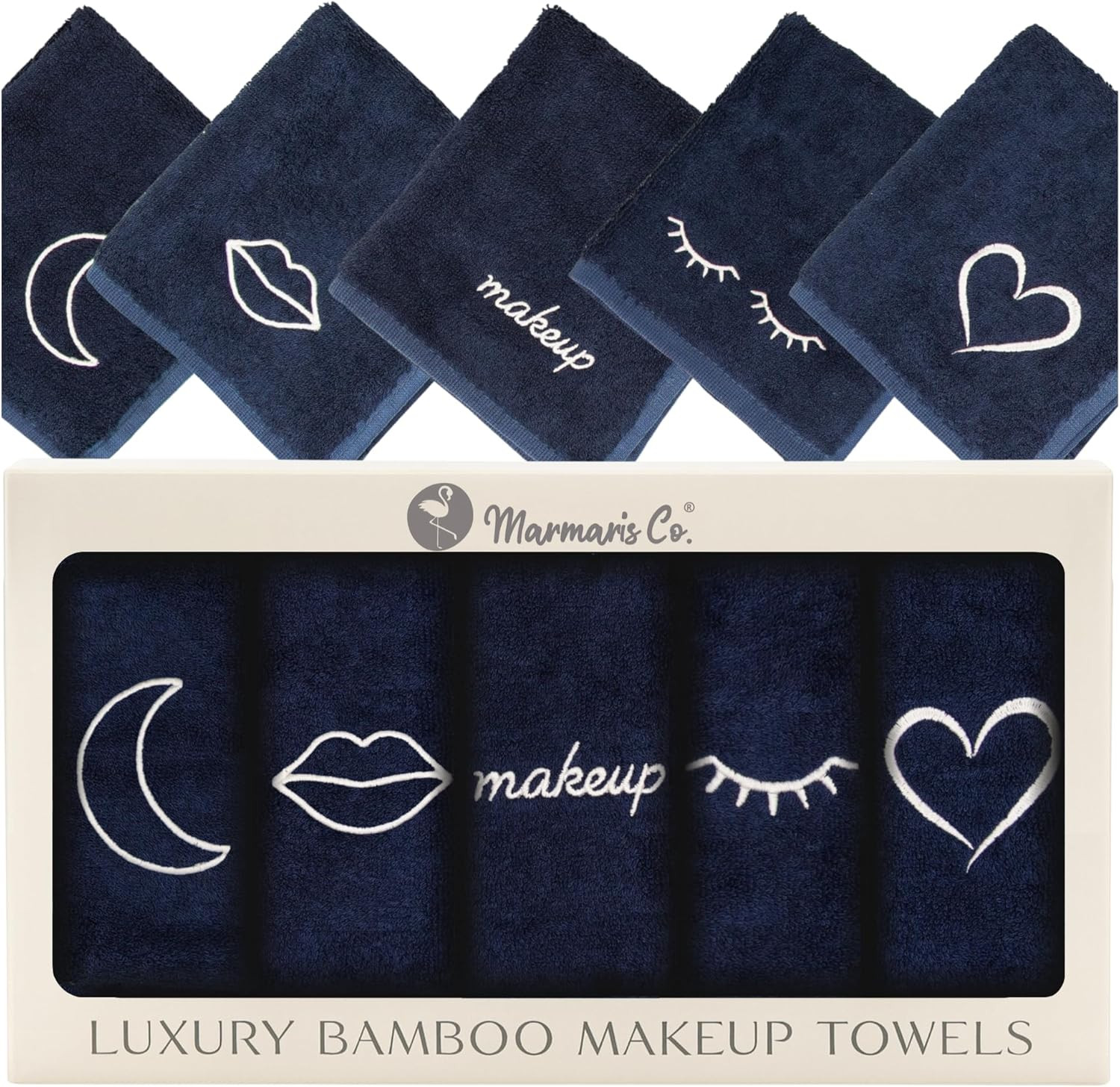 Luxury Makeup Washcloths for Face, 5-Pack Makeup Towels Face Washcloth, Viscose from Bamboo & Cot... | Amazon (US)