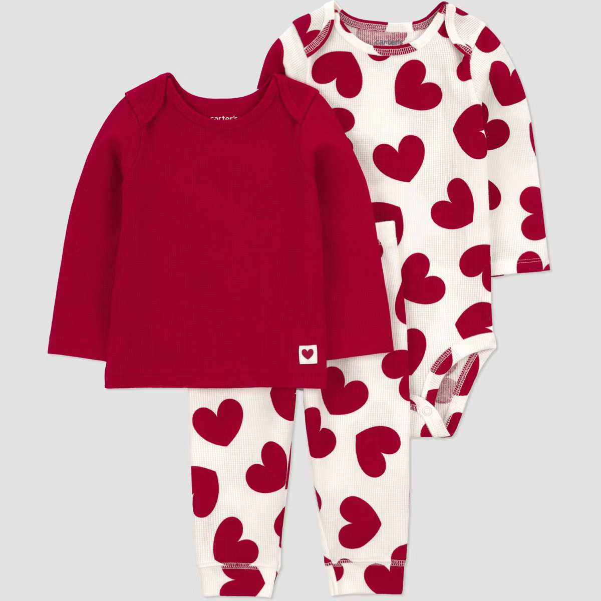Carter's Just One You® Baby Boys' 3pc Heart Long Sleeve T-Shirt with Long Sleeve Romper and Pant... | Target