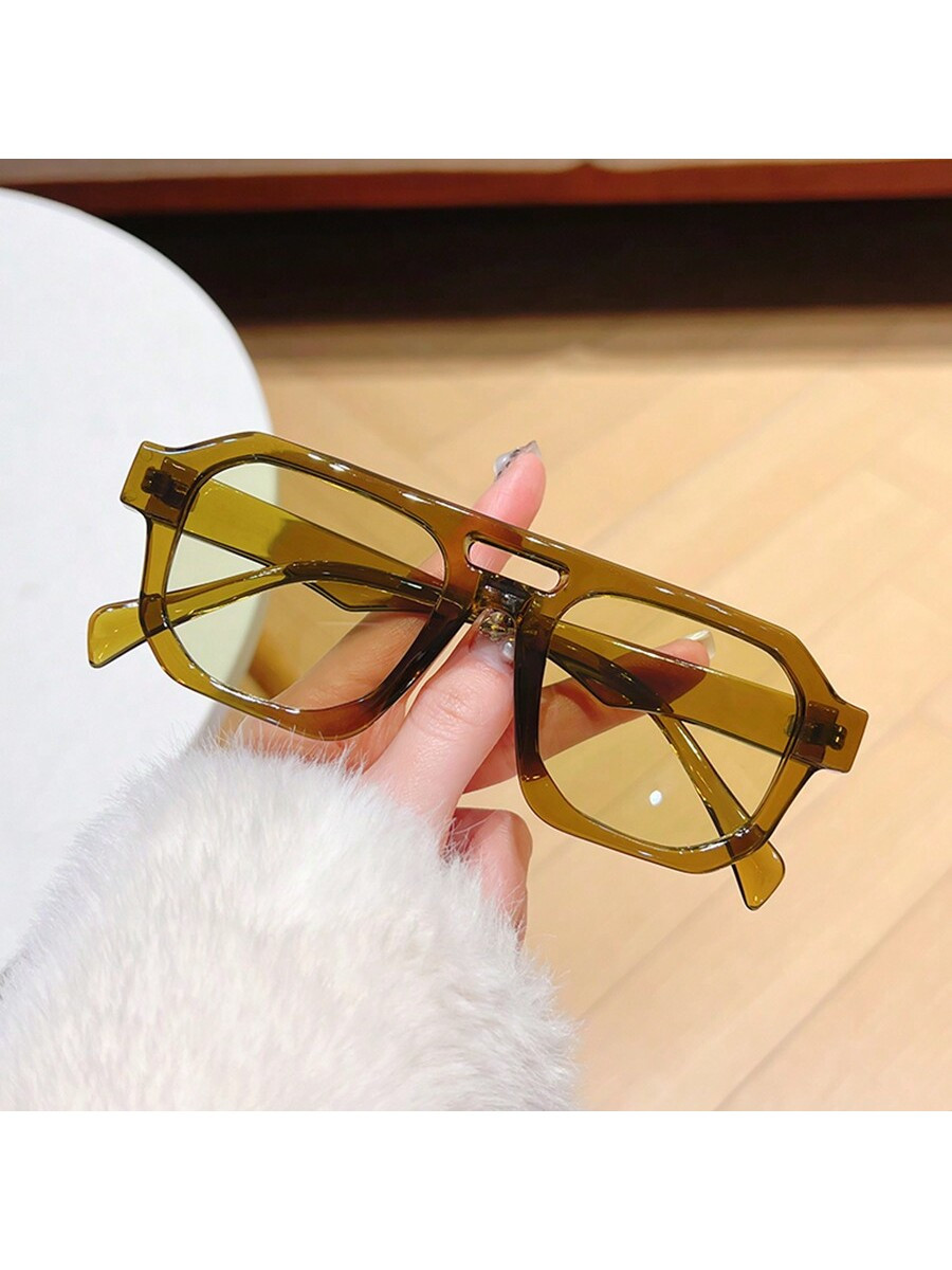 LiMiaoMiao 1pc Unisex Y2K Fashionable Aviator Fashion Glasses With Vintage Style Shades Beach Acc... | SHEIN