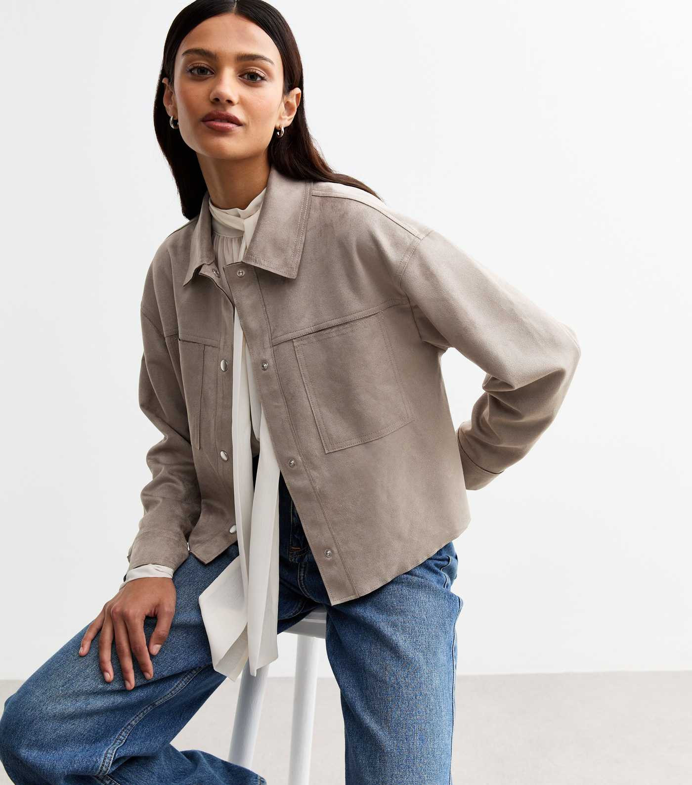 Mink Faux Suede Unlined Jacket
						
						Add to Saved Items
						Remove from Saved Items | New Look (UK)