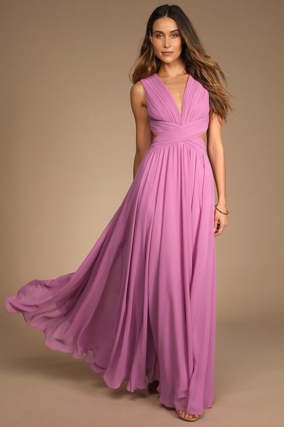 Lilac Cutout Maxi Dress Lilac Dress Pink Dress Wedding Guest Dress Party Dresses Spring Dress | Lulus (US)