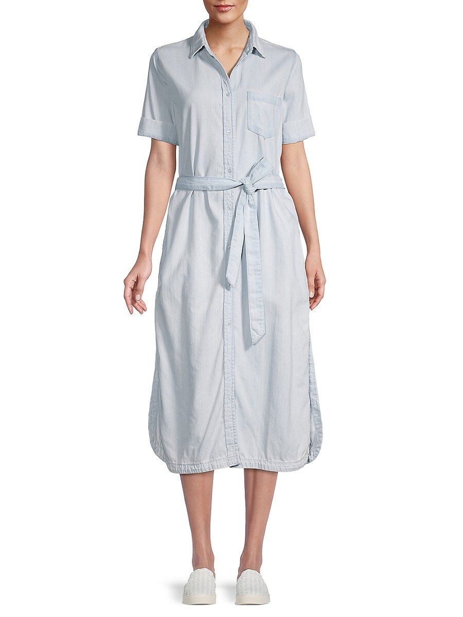 DL1961 Women's Rolled-Cuff Belted Shirt Dress - Blue - Size M | Saks Fifth Avenue OFF 5TH