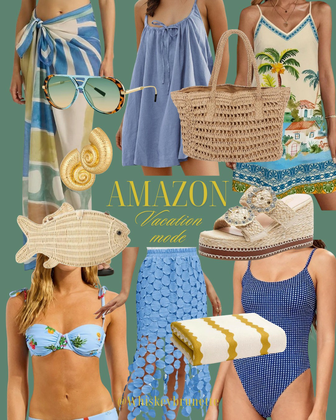 Amazon vacation finds! | beach vacation finds | cover up dresses | bikini | swimsuits | Amazon bikini | seashell earrings | summer dress | sarong | woven straw bag | summer fashion finds | Amazon finds |

#LTKSeasonal #LTKootd #LTKSaleAlert