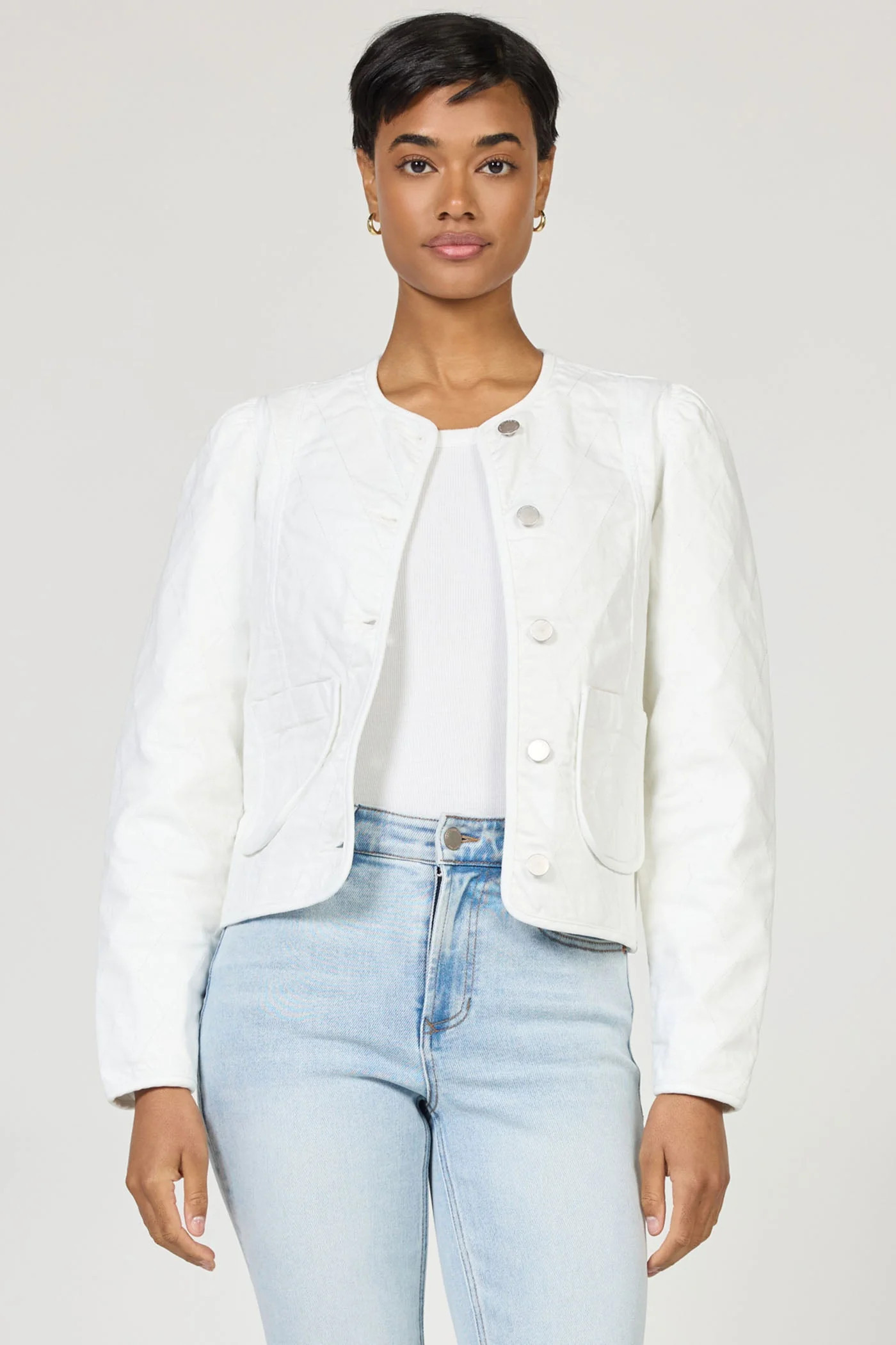 KIT DENIM JACKET WHITE | Dear John Denim