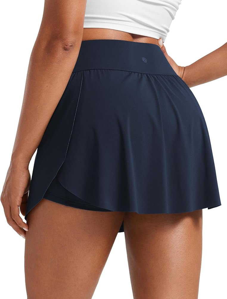 CRZ YOGA High Waisted Side Slit Tennis Skirts for Women - Mini Lined A Line Running Athletic Skor... | Amazon (US)