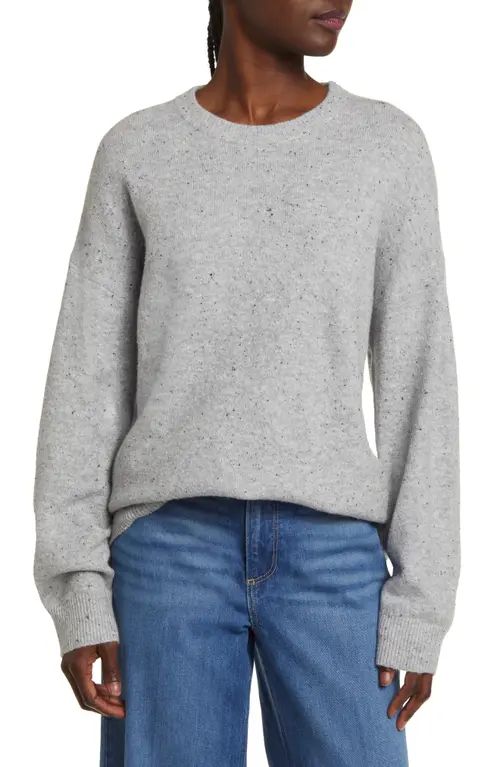 Treasure & Bond Speckled Relaxed Fit Sweater in Grey Heather at Nordstrom, Size Medium | Nordstrom