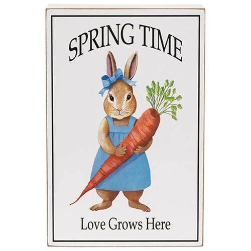 BreeBe - Spring Time Love Grows Here Bunny Box Sign - Multicolor | Best Buy U.S.