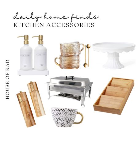 Daily home finds
Kitchen accessories
Soap dispensers
Catering accessories
Serving tools
Cake stand
Amber glass mugs
Black and white spotted mug
Salt and pepper mill


#LTKhome