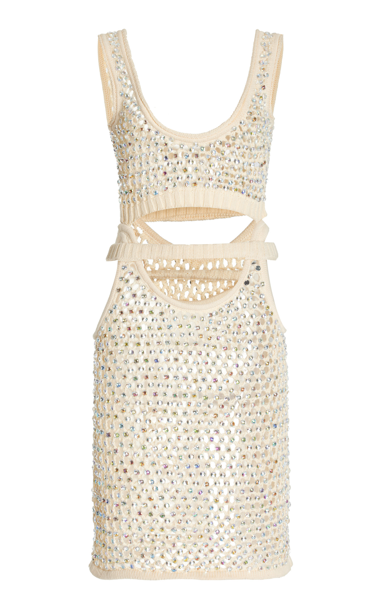 Diotima - Women's Naomi Crystal Mesh Mini Dress - Neutral - 3 - Moda Operandi | Moda Operandi (Global)