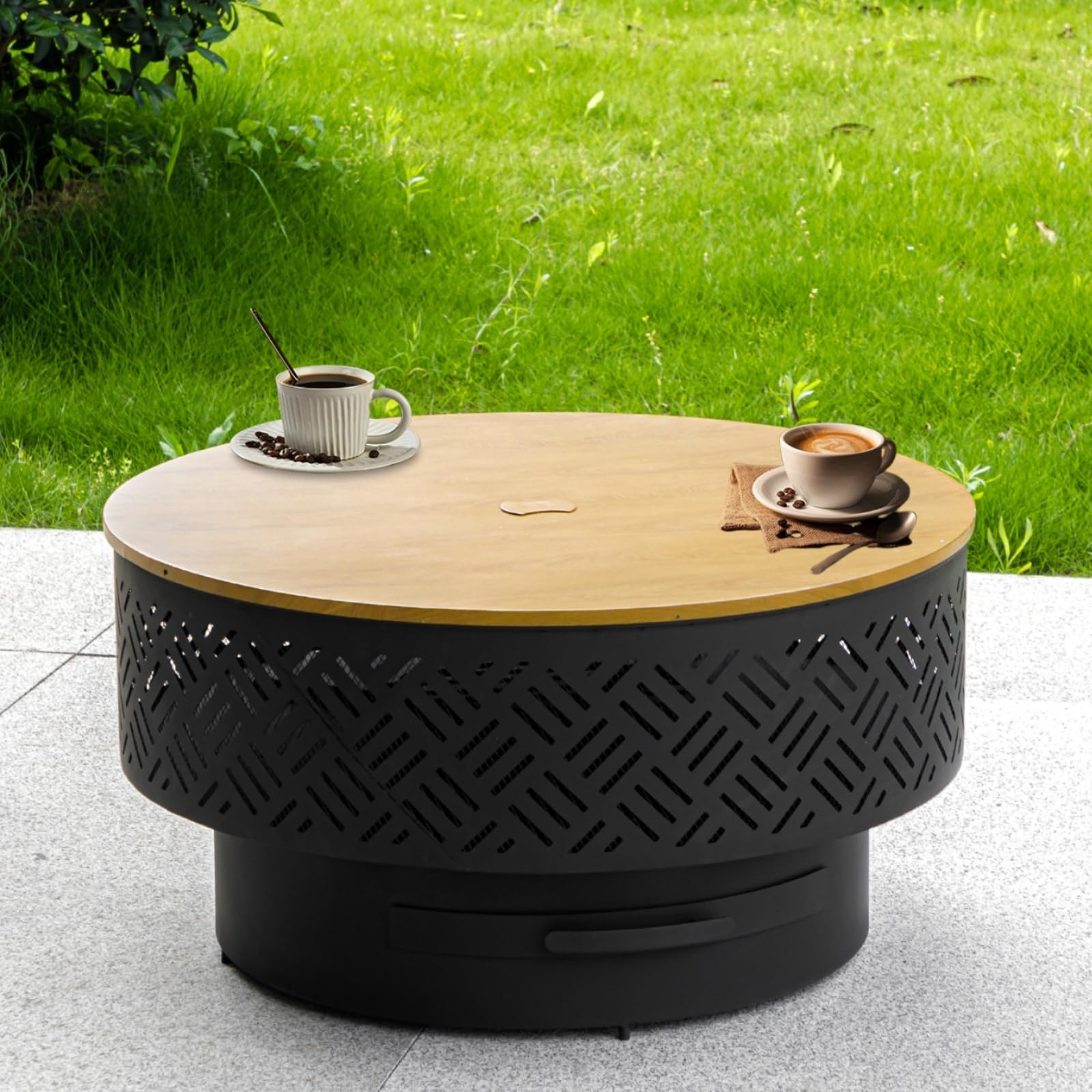OutVue 26" Wood Burning Fire Pits with Grill & Lid, Fire Pit Table for Outside with Waterproof Co... | Amazon (US)