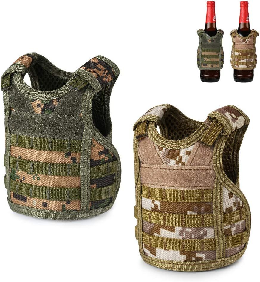 Accmor Tactical Mini Beer Vests, 2 Pack Molle Beer Jacket Camouflage Beverage Coolie Cooler Adjus... | Amazon (US)