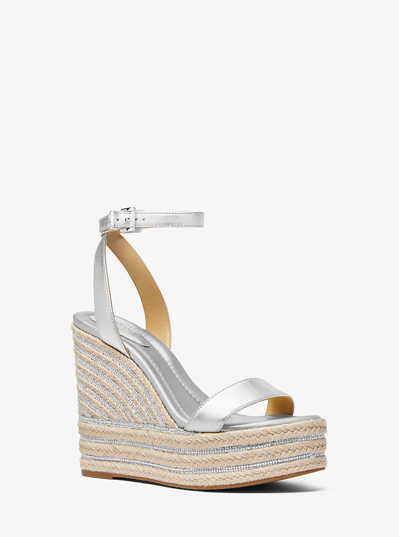 Leighton Metallic Leather Wedge Sandal | Michael Kors US
