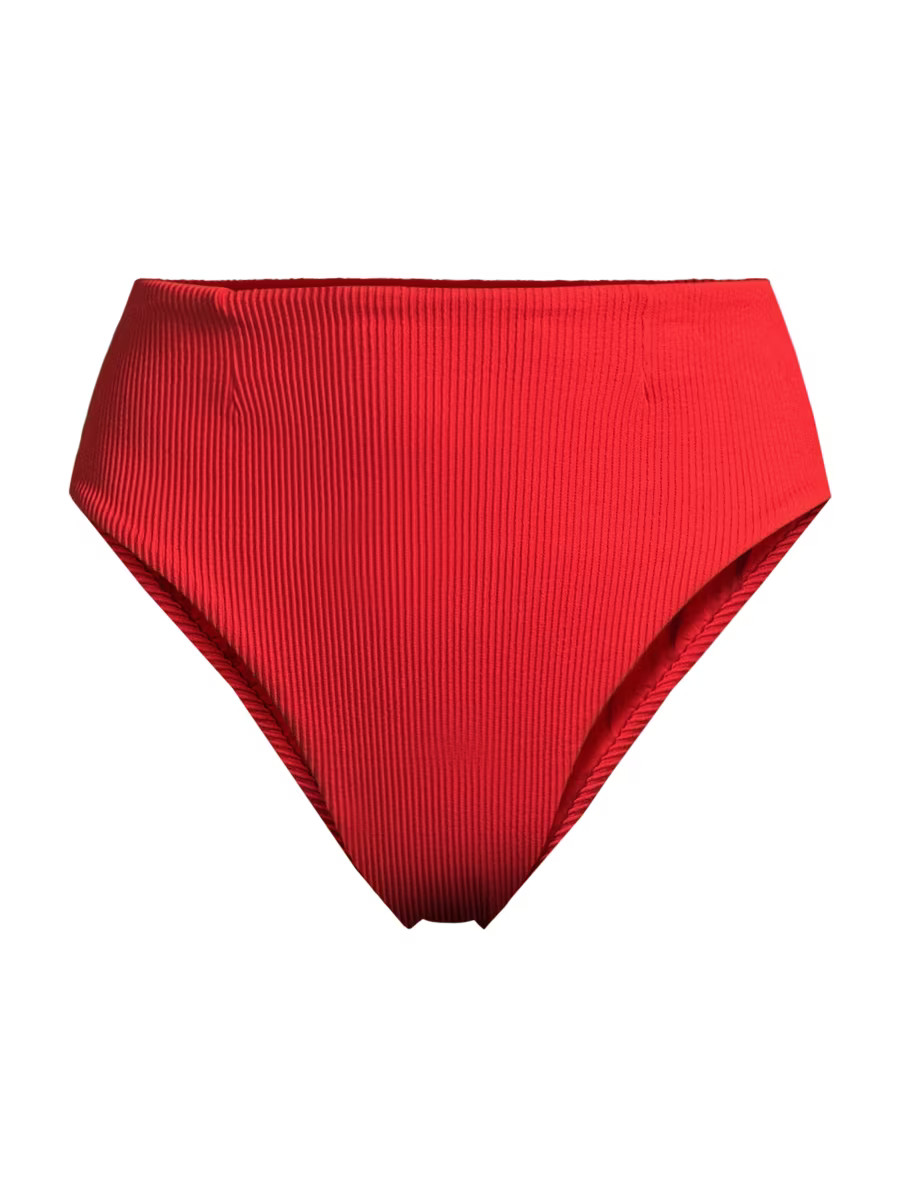 Ribbed High-Rise Bikini Bottom | Saks Fifth Avenue