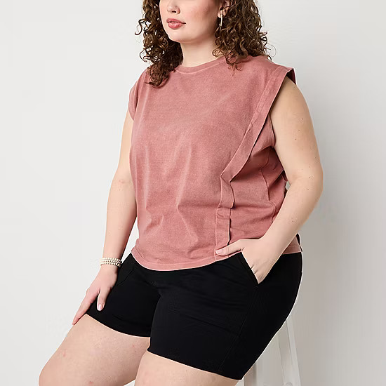 a.n.a Womens Plus Crew Neck Sleeveless T-Shirt | JCPenney