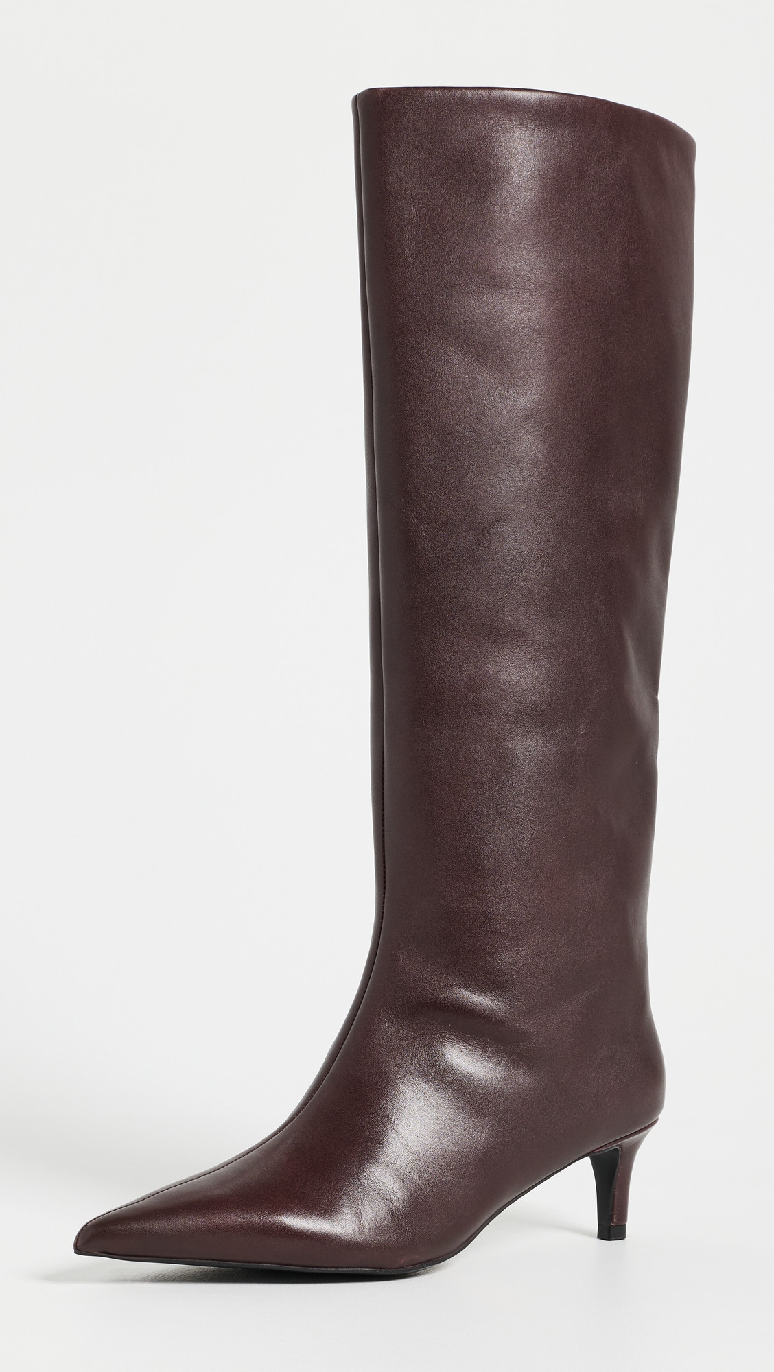 Free People Kiki Kitten Heel Leather Boots Mahogany Leather 11 | Shopbop