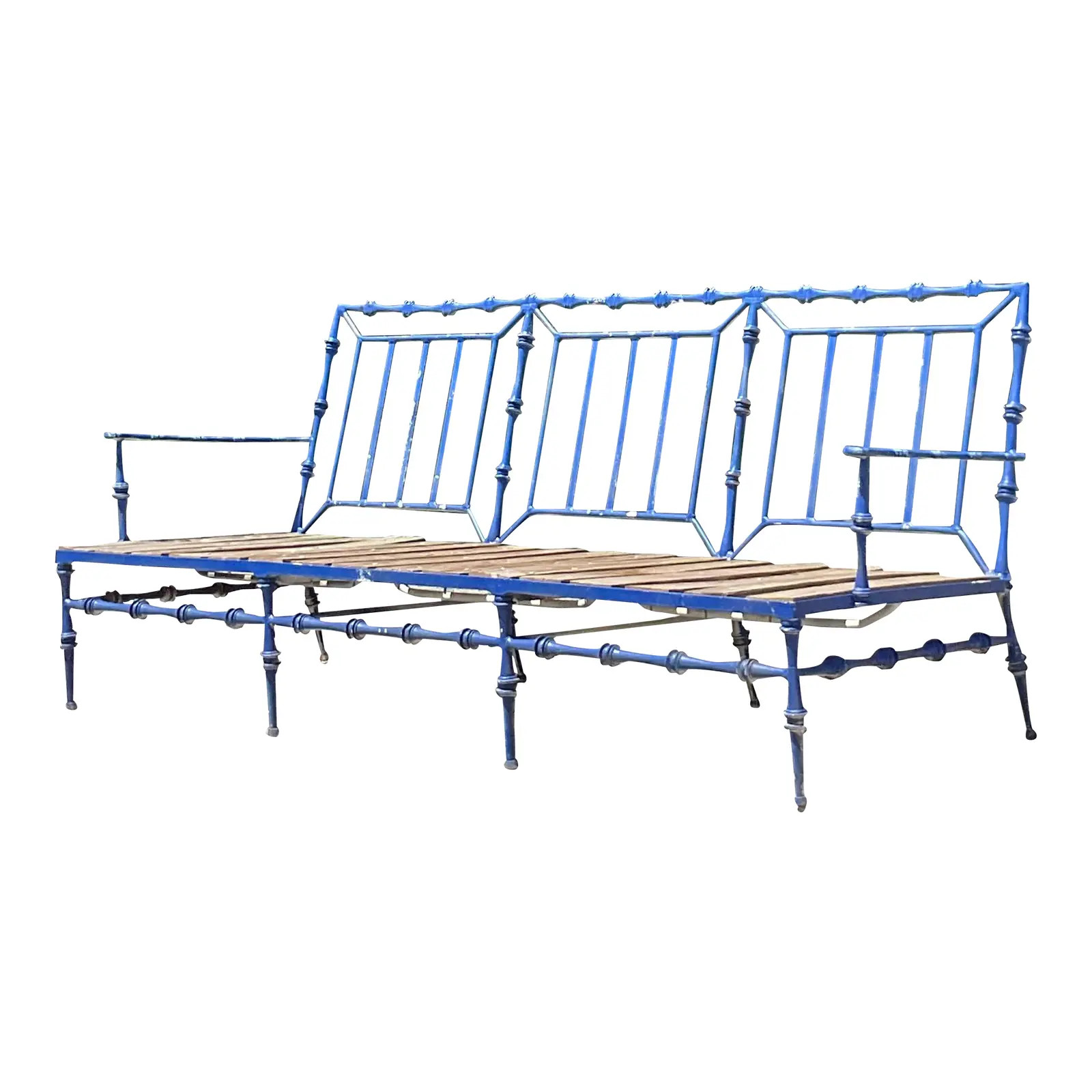 Vintage Coastal Wrought Iron Sofa After Phyllis Morris | Chairish