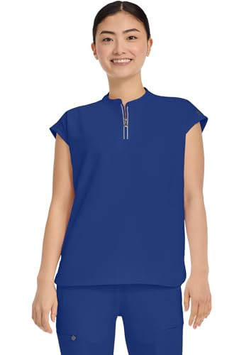 Healing Hands Women Medical Scrub Top Sandy Top with 2 Pockets, Moisture Wicking, 360° Stretch and Recycled Fiber - 2286, L, Galaxy Blue | Amazon (US)