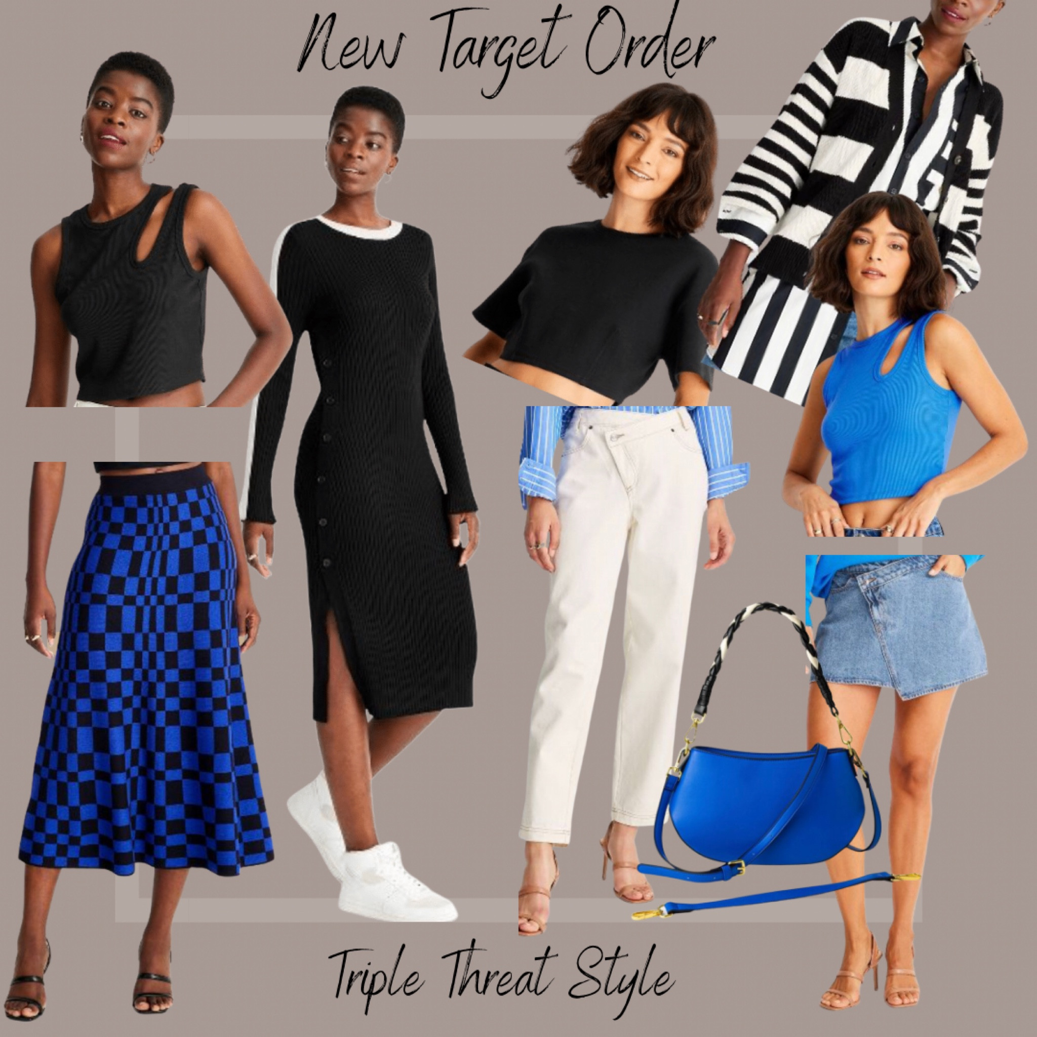 The 2nd half of my Target FUTURE COLLECTIVE ORDER!  
I love how effortless she made these trendy pieces. 

The skirt is perfection and the Asymmetrical cream and black jeans and affordable ($42)  do for a much more expensive AGOLDE brand denim with a similar fit. 

Grab one of the bags for a pop of color if your style is typically neutral.

I wear xtra small or size 0 and everything fits me well. 



#LTKsalealert #LTKstyletip #LTKunder50