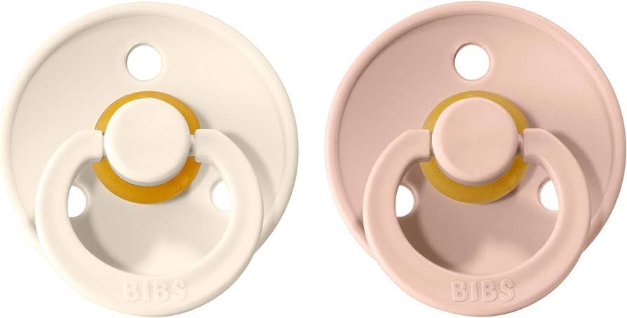 BIBS Pacifiers 0-6 Months | Pack of 2 Premium Soothers | BPA-Free Round Nipple | Made in Denmark | Blush/Ivory Color Pacifier | Amazon (US)