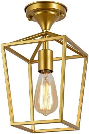 HMVPL Farmhouse Ceiling Light Fixtures, Gold Semi Flush Mount Close to Ceiling Lamp Mini Golden L... | Amazon (US)