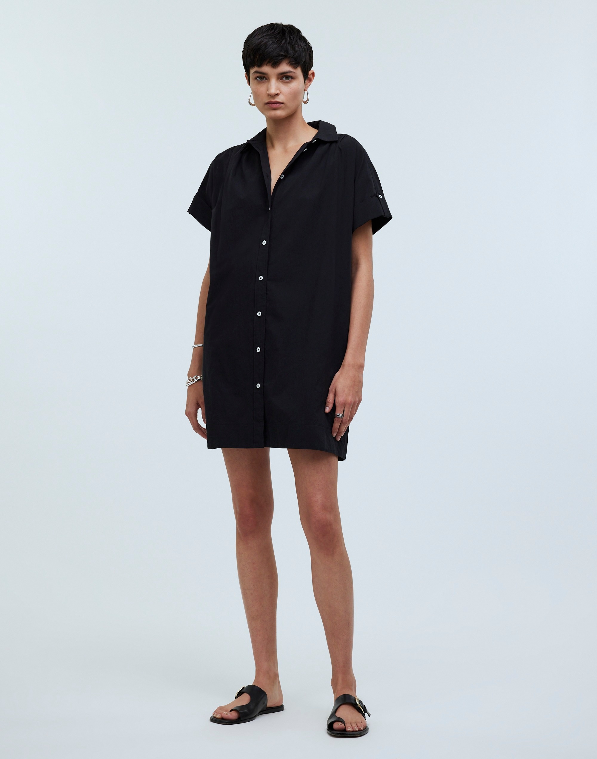 Collared Button-Front Mini Shirtdress | Madewell