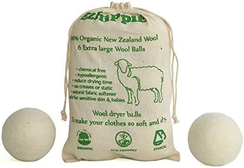 Natural Wool Dryer Balls - Fabric Softner Reducing Wrinkles and Resuable Pack of 6 [X-Large] | Amazon (US)